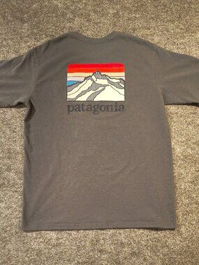 Patagonia Pocket Tee Gray Back Graphic | Men’s S